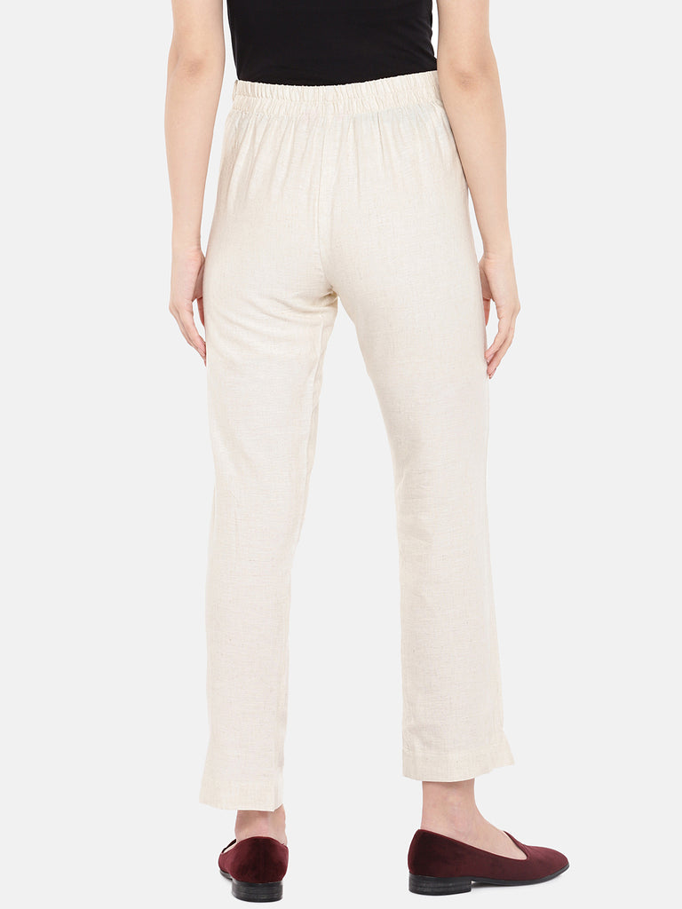 Women Pant Ecru Pants