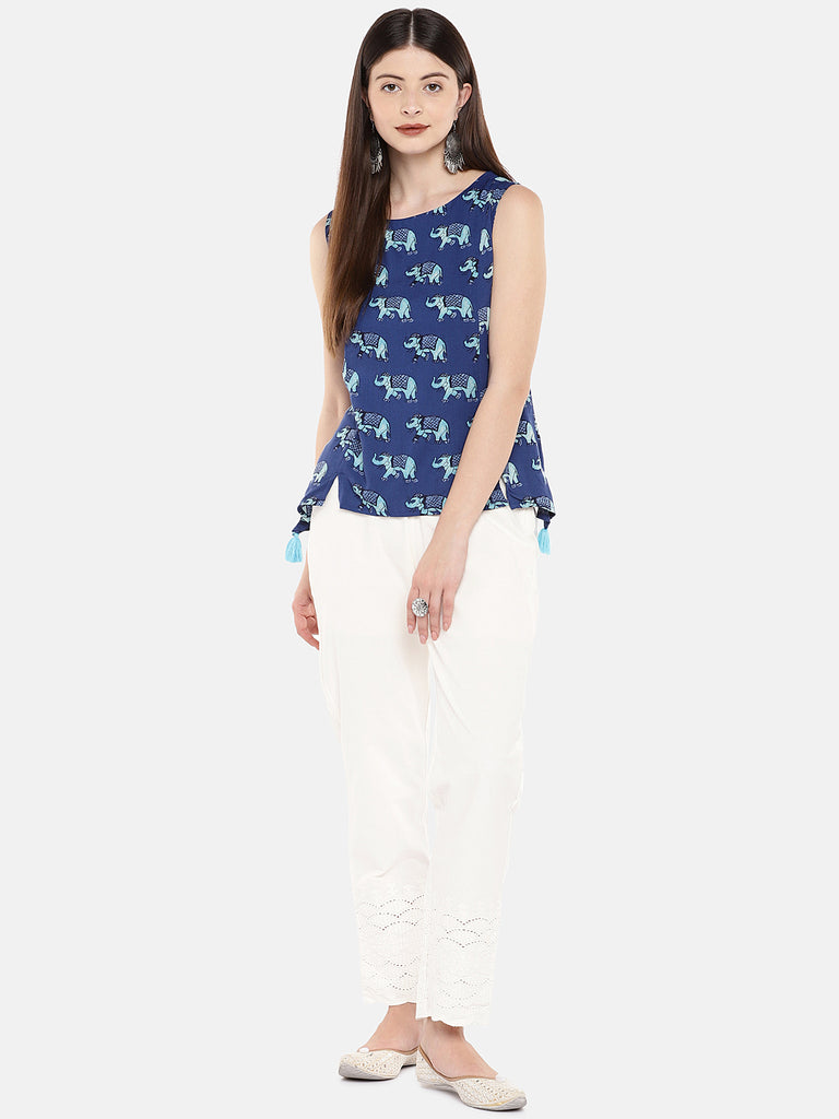 Women Straight Off White Pants