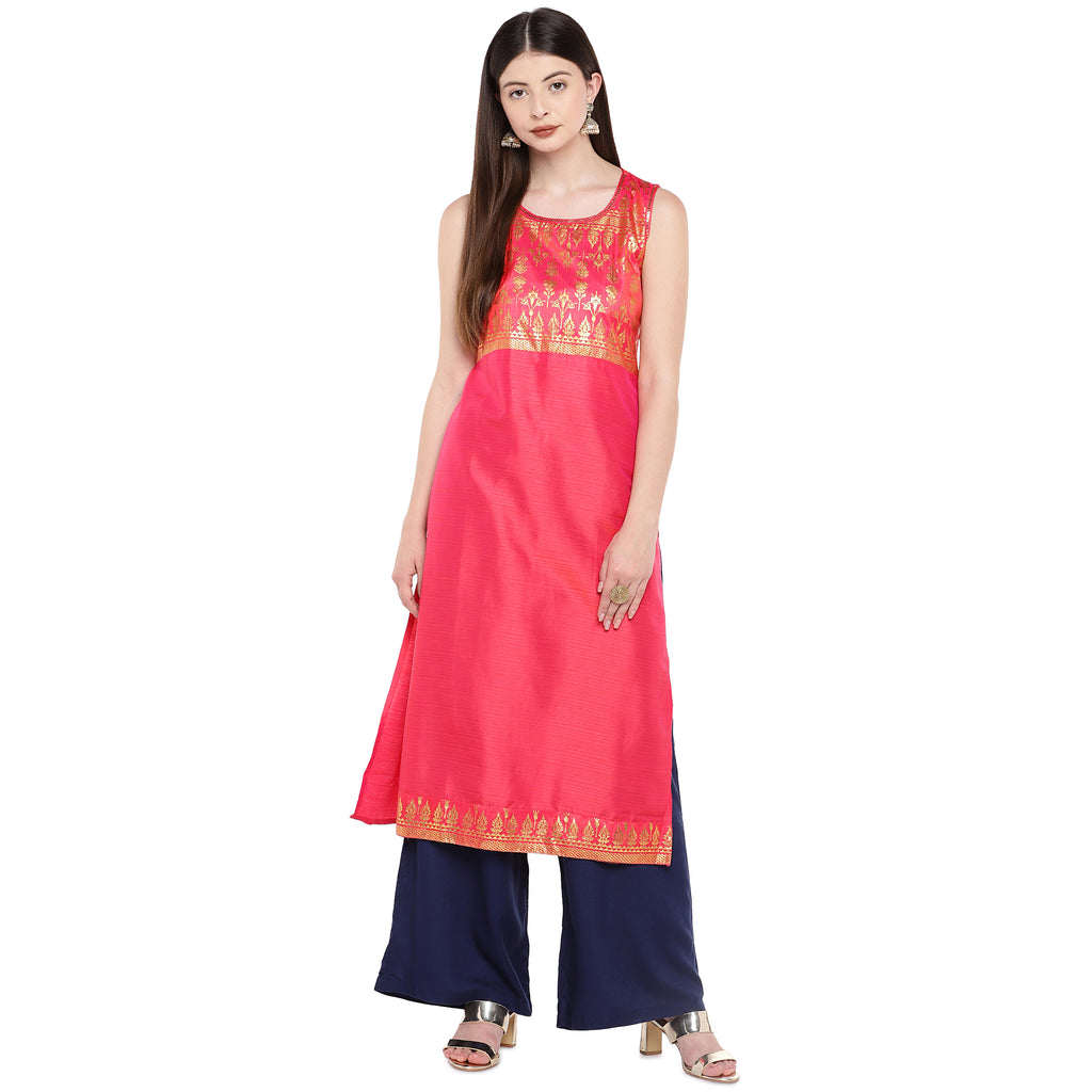 Women's Navy Rayon  Palazzo