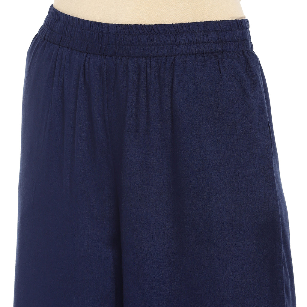 Women's Navy Rayon  Palazzo