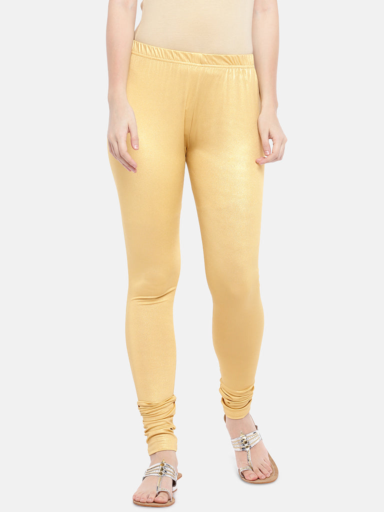 Women's Gold Blended  Leggings