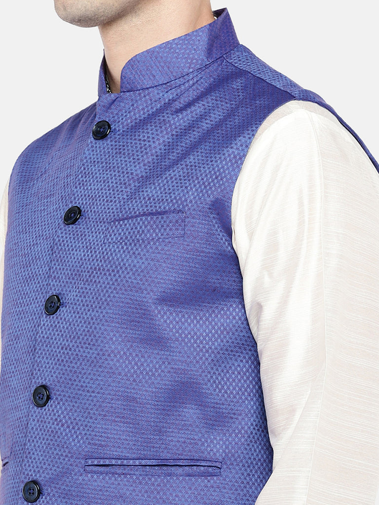 Men Straight Sleeveless Blue Jackets