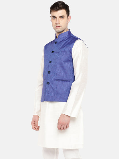 Men Straight Sleeveless Blue Jackets