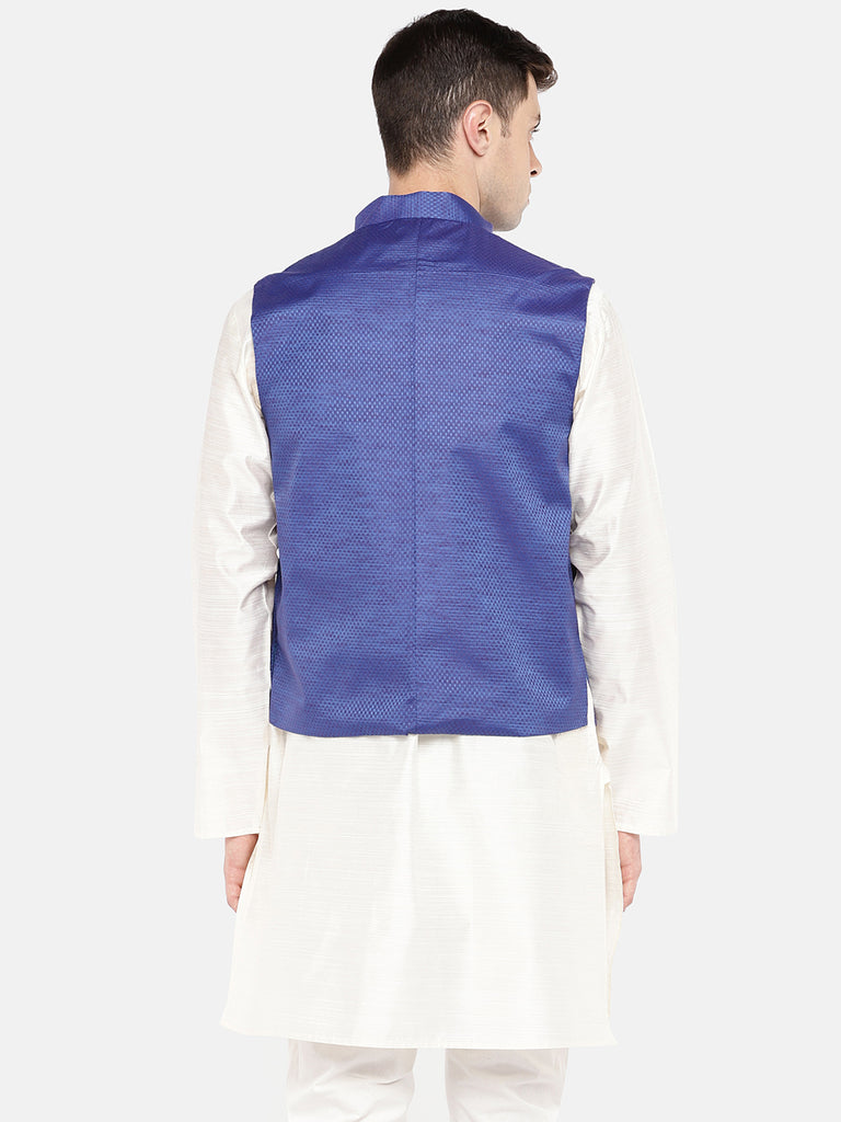 Men Straight Sleeveless Blue Jackets