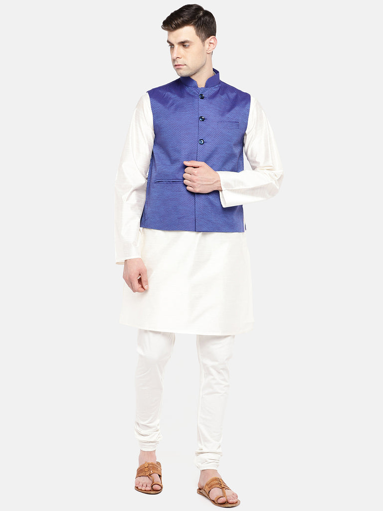 Men Straight Sleeveless Blue Jackets