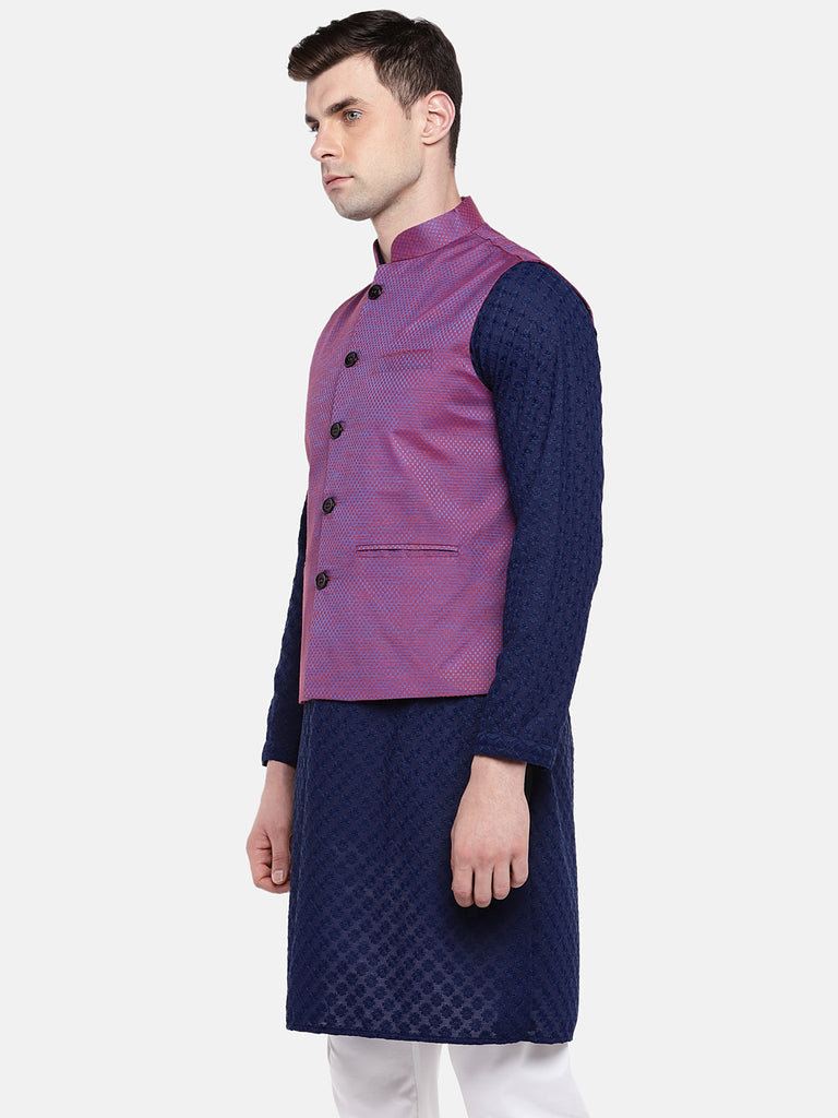 Men Straight Sleeveless Purple Jackets