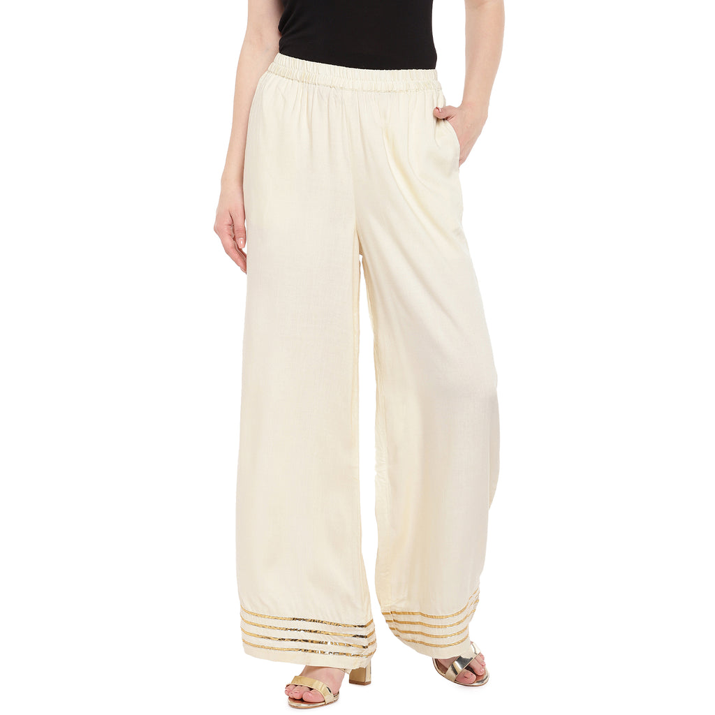 Women Pallazzo Cream Pallazzo