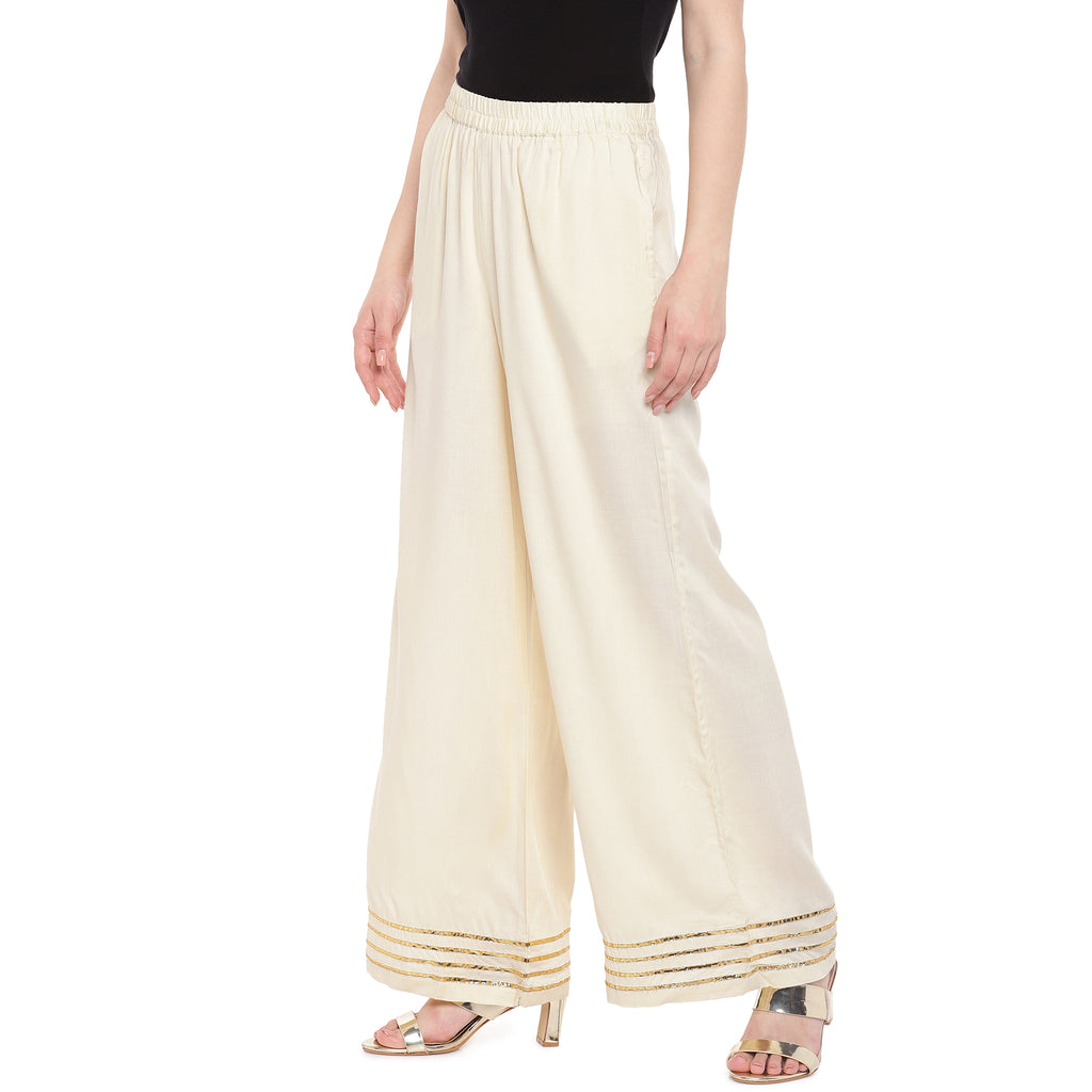 Women Pallazzo Cream Pallazzo