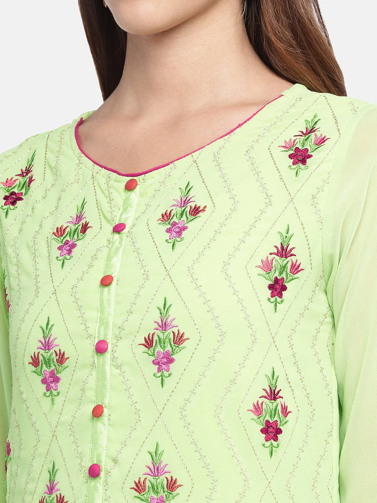 Women Straight Elbow Sleeve Mint Skd