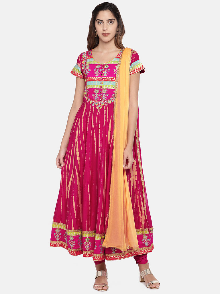 Women Kalidar Elbow Sleeve Fuschia Skd