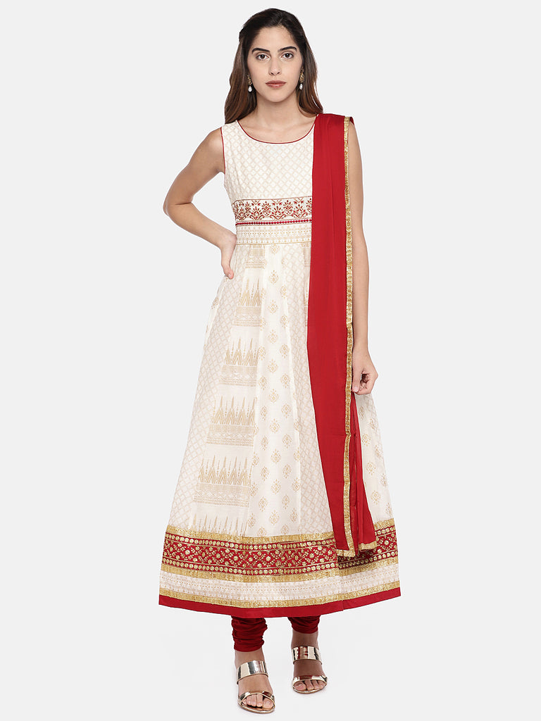 Women Kalidar Sleeveless Off White Skd