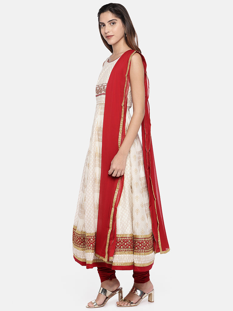 Women Kalidar Sleeveless Off White Skd