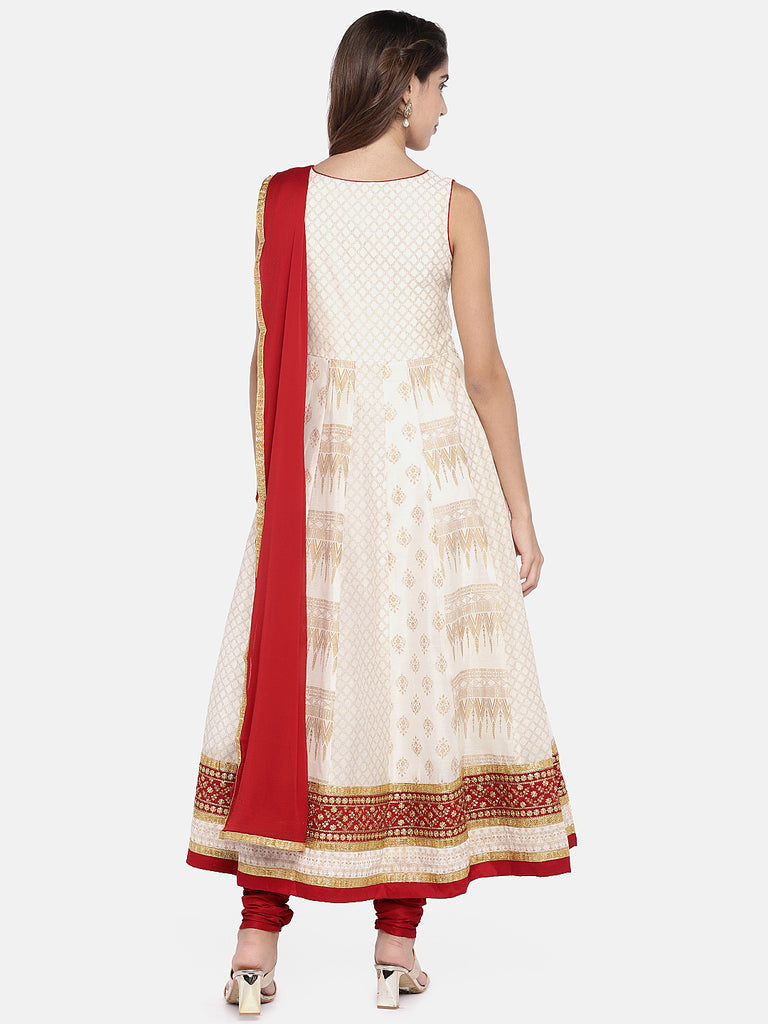 Women Kalidar Sleeveless Off White Skd