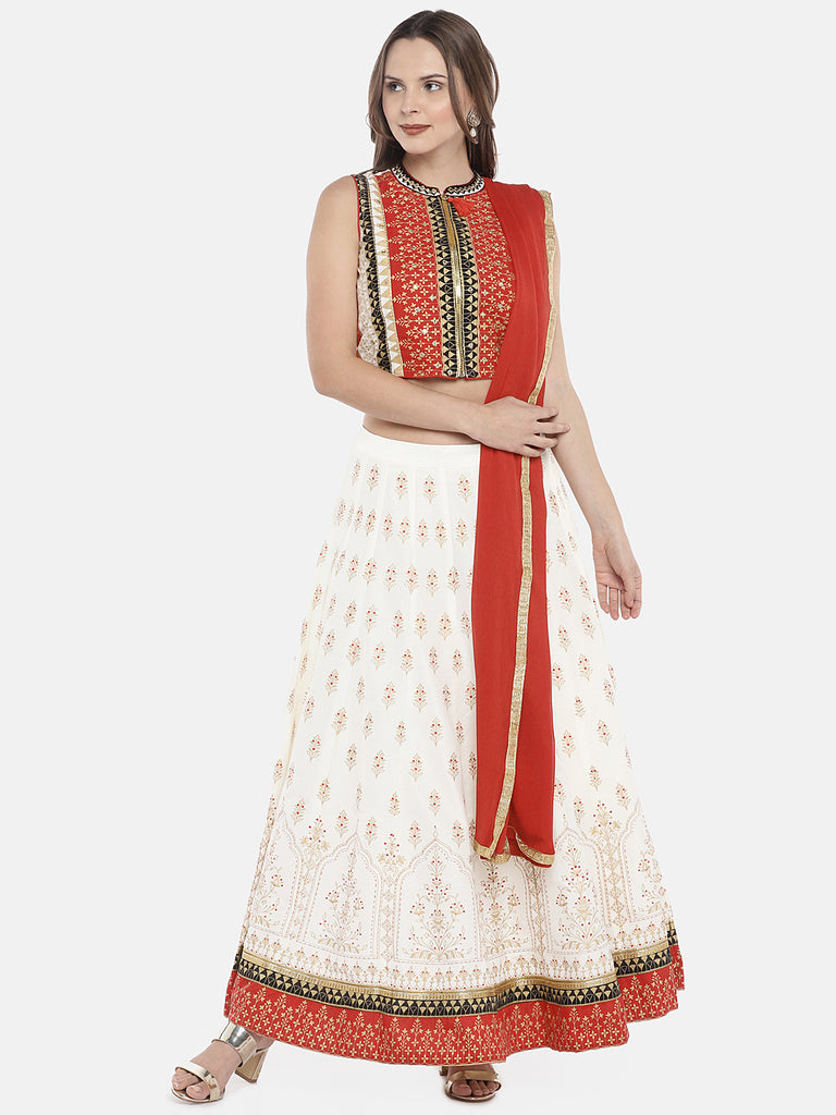 Women Kalidar Sleeveless Off White Skd