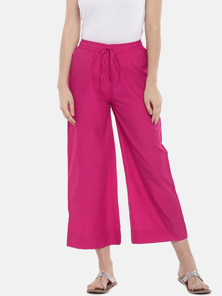 Women Straight Fuchsia Pallazzo