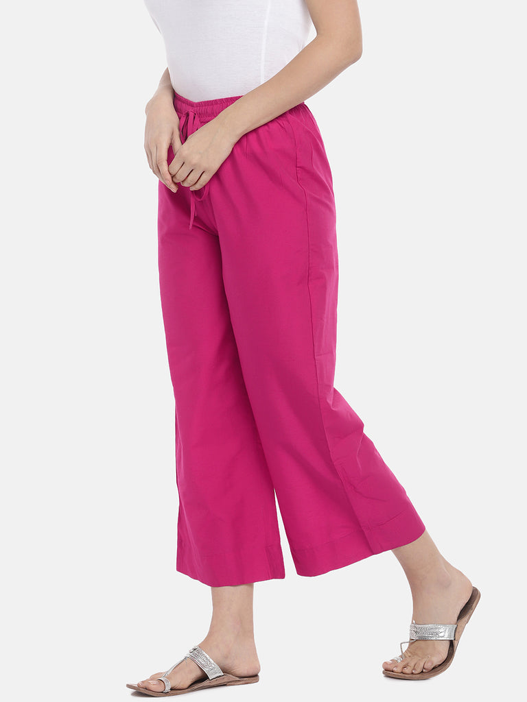 Women Straight Fuchsia Pallazzo