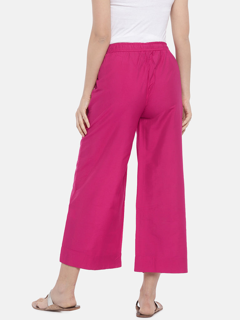 Women Straight Fuchsia Pallazzo