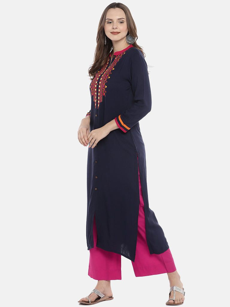 Women Straight Fuchsia Pallazzo