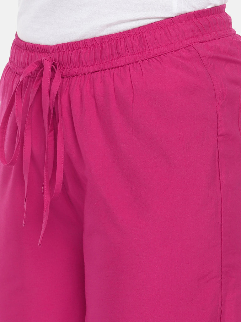 Women Straight Fuchsia Pallazzo