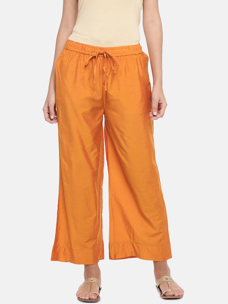 Women Straight Orange Pallazzo