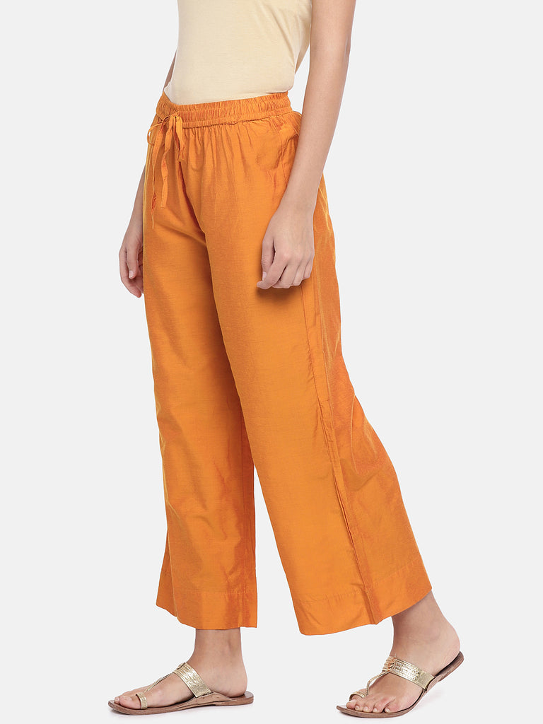 Women Straight Orange Pallazzo