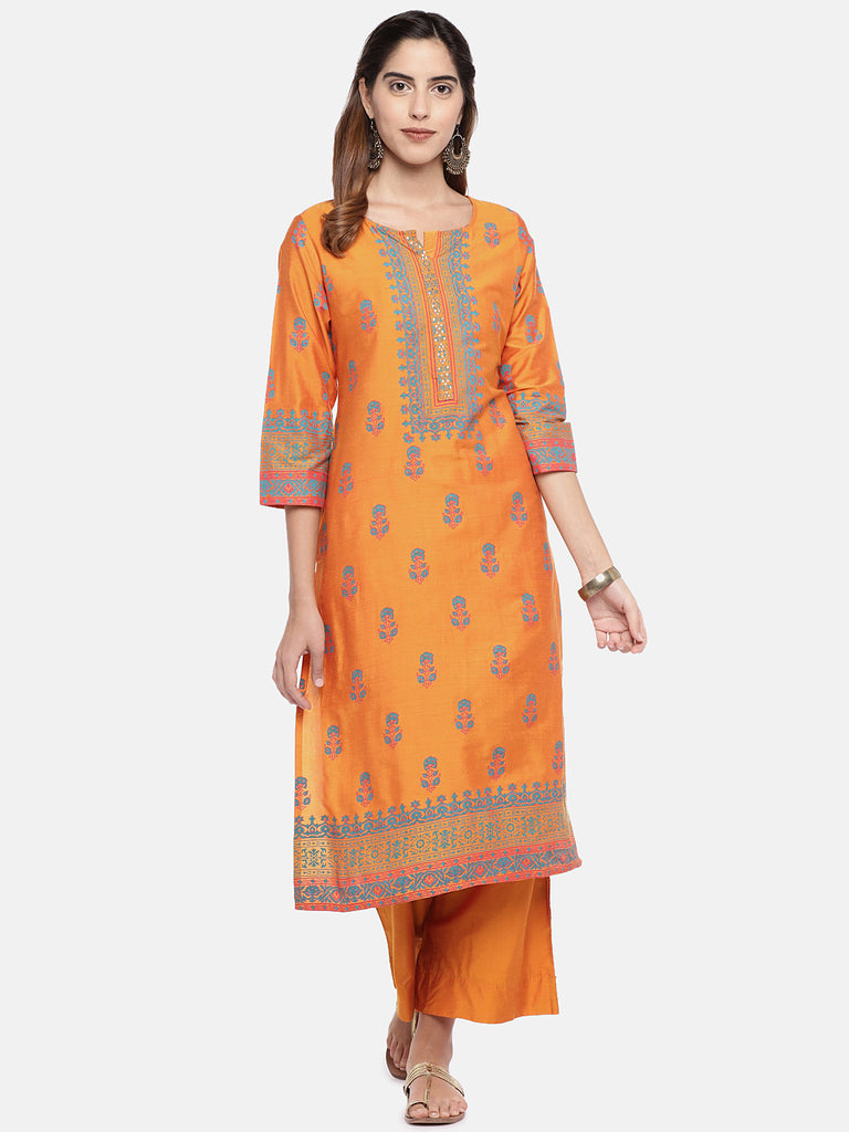 Women Straight Orange Pallazzo