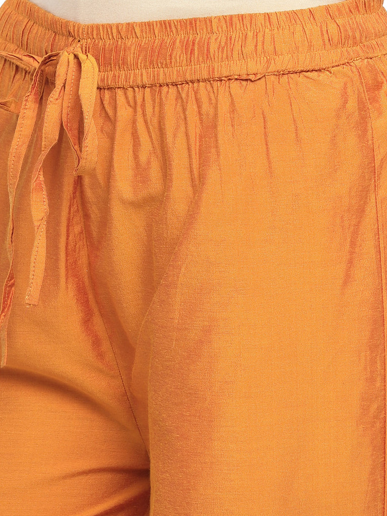 Women Straight Orange Pallazzo