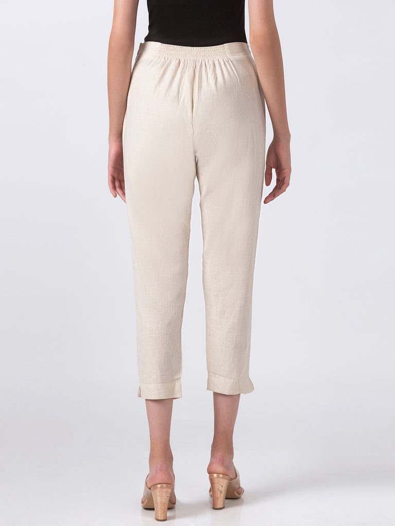 Women Straight Off White Pants