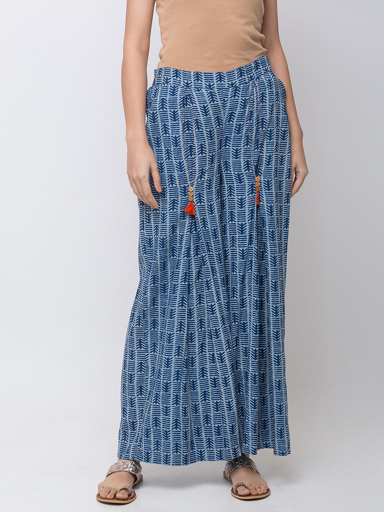 Women Flared Indigo Pallazzo