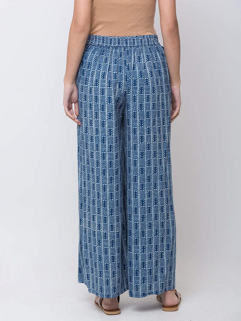 Women Flared Indigo Pallazzo
