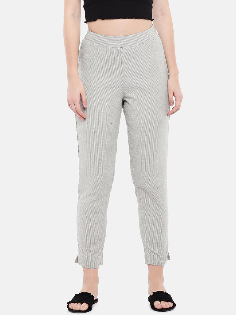 Women Straight Ecru Pants