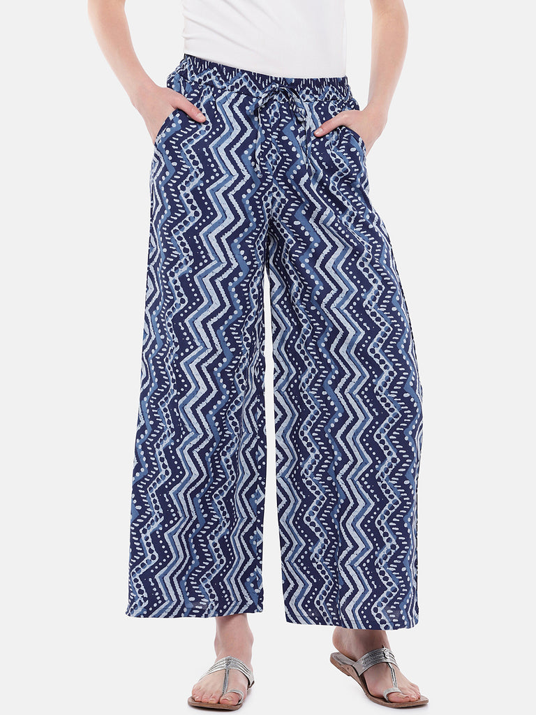 Women Flared Indigo Pallazzo