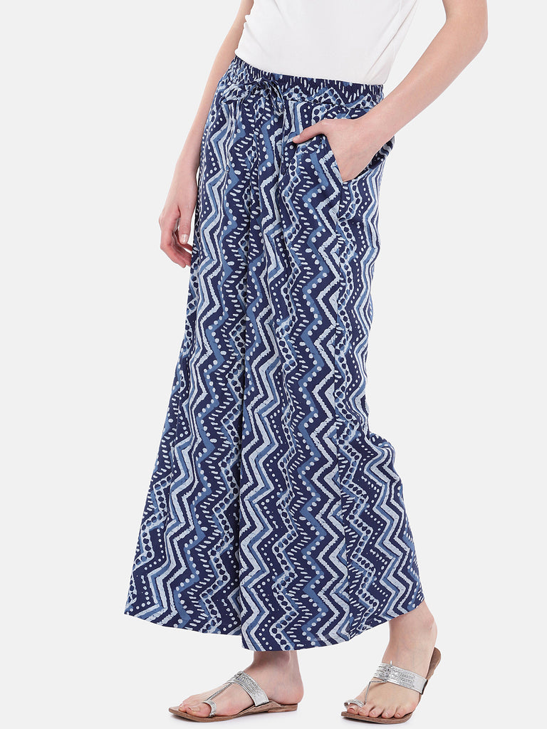 Women Flared Indigo Pallazzo