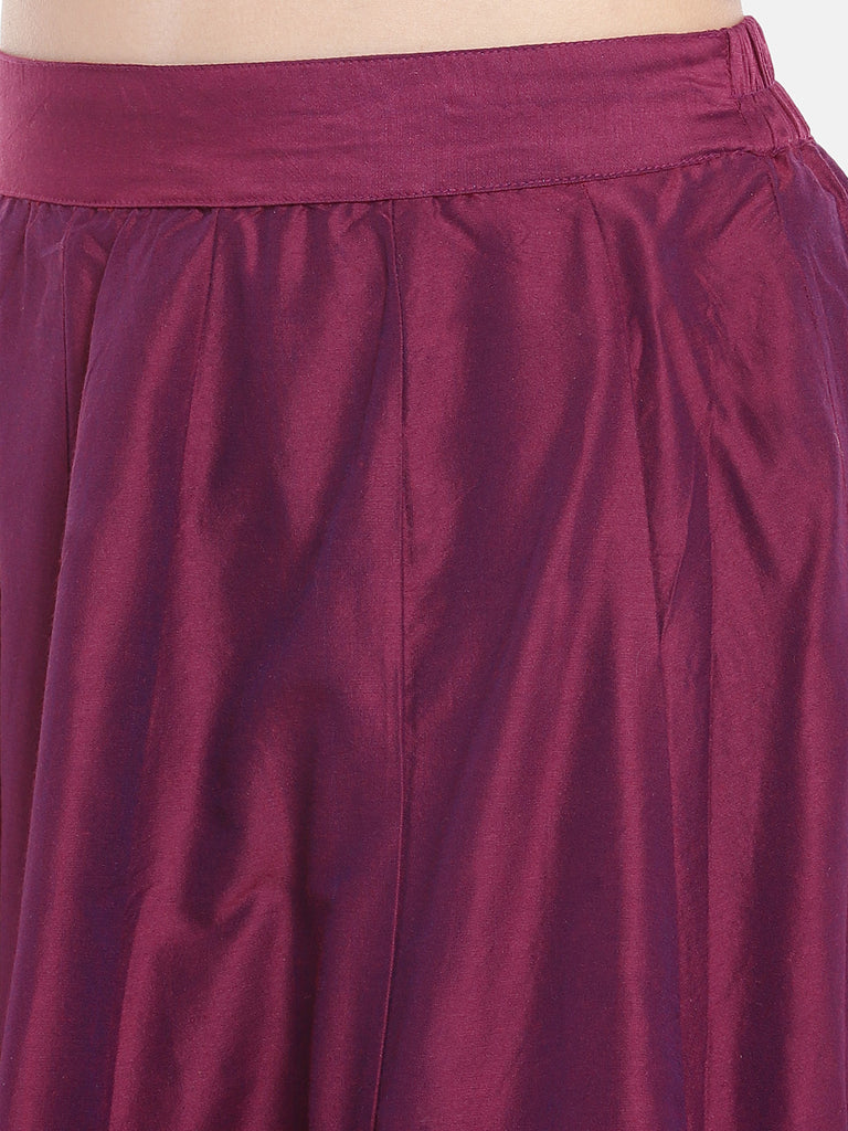 Women Kalidar Plum Skirt