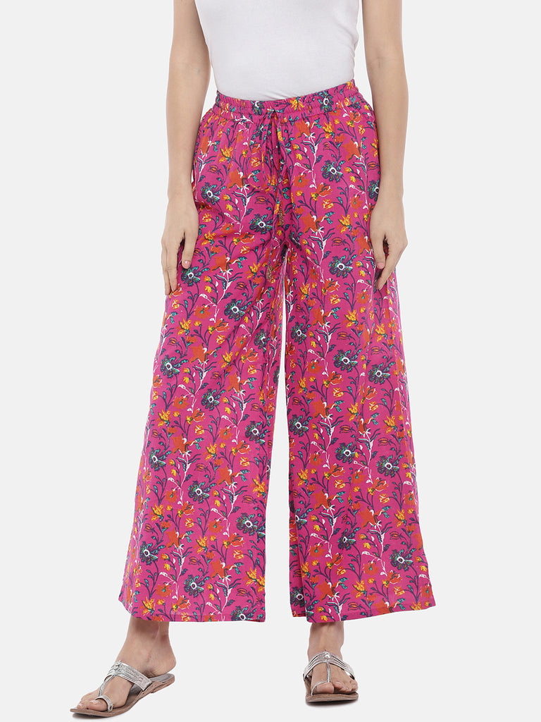 Women Straight Pink Pallazzo