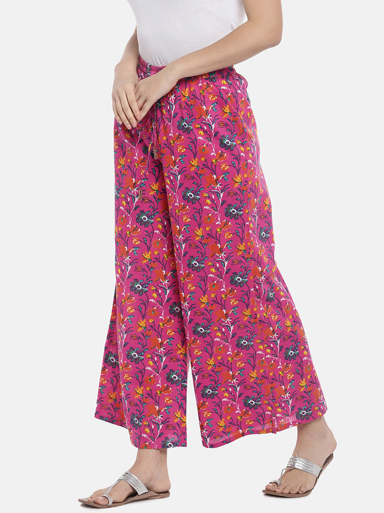 Women Straight Pink Pallazzo
