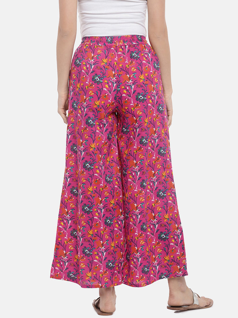 Women Straight Pink Pallazzo