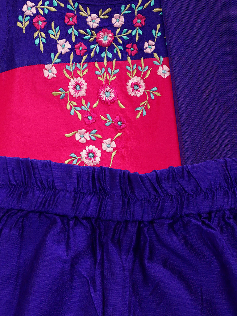 Kids Girls A Line Sleeveless Fuchsia Skd