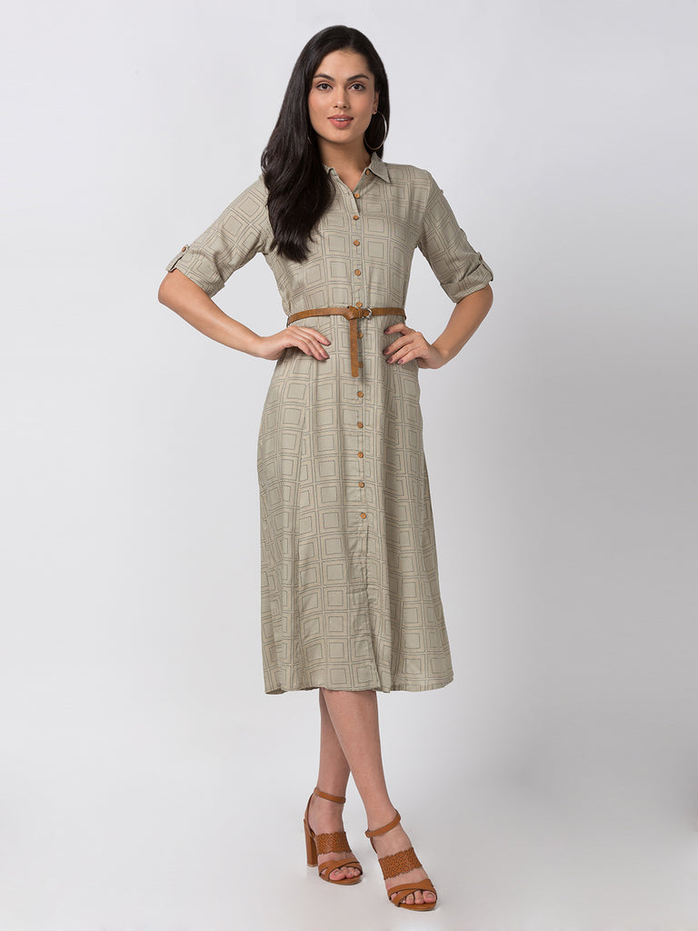 Women A Line Elbow Sleeve Dust Rose Kurta