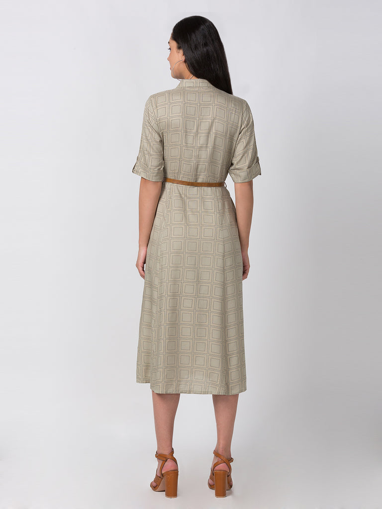 Women A Line Elbow Sleeve Dust Rose Kurta