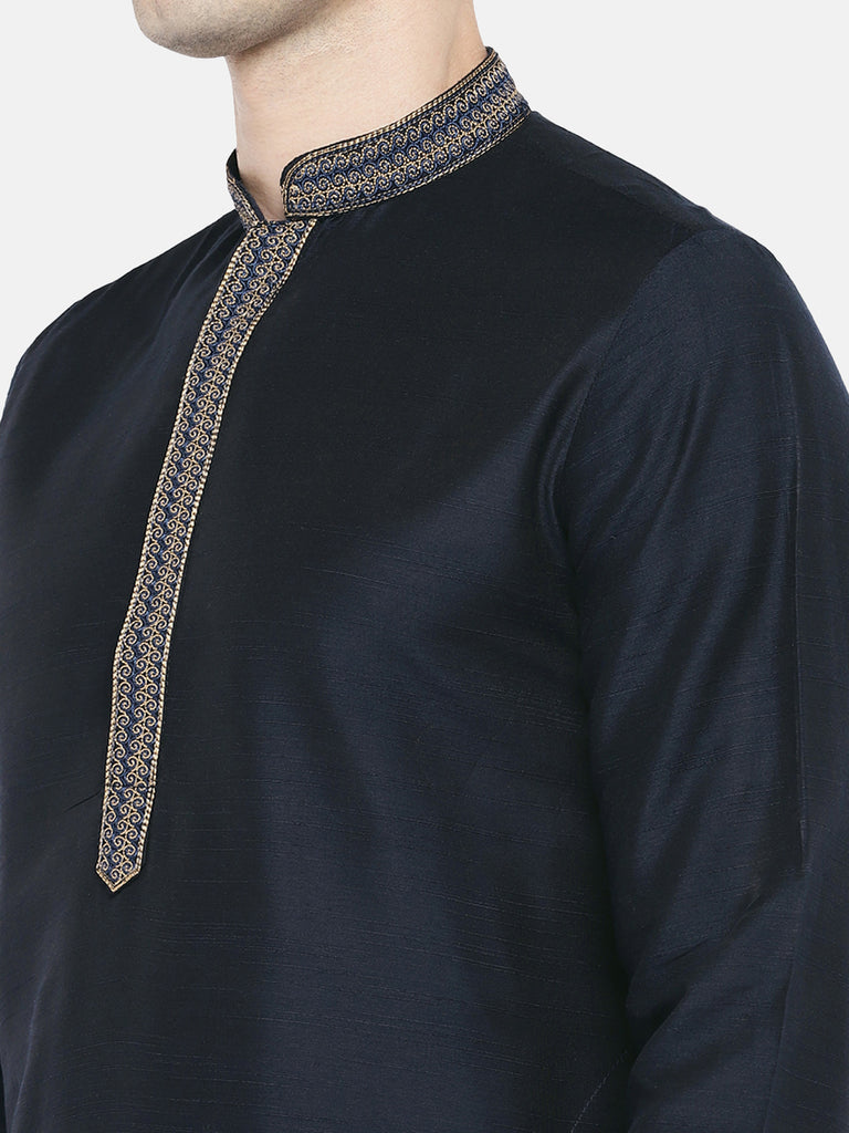 Occassion Men Straight Full Sleeve Navy Kurta