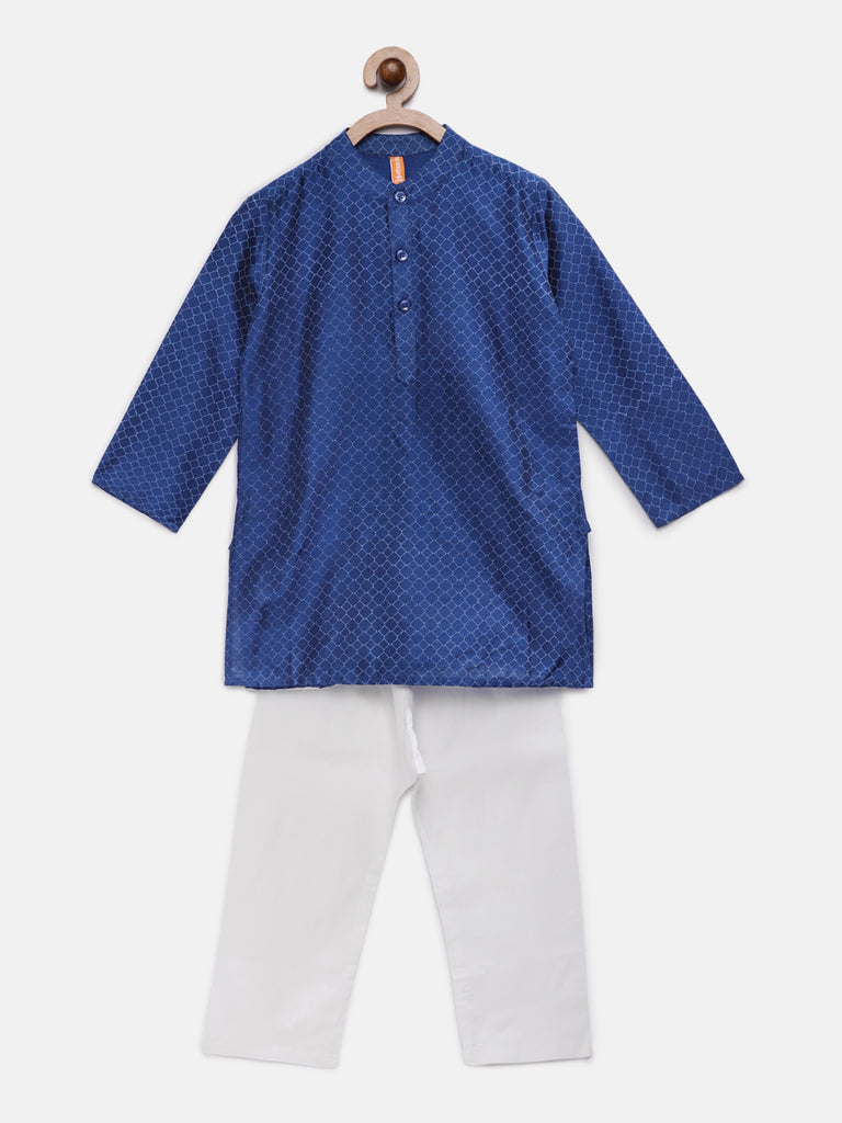 Kids Boys Straight Full Sleeve Navy Kp Set