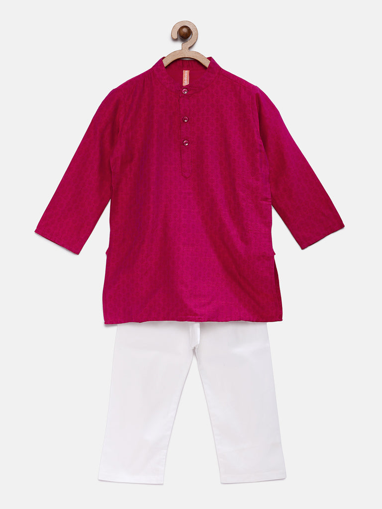 Kids Boys Straight Full Sleeve Maroon Kp Set
