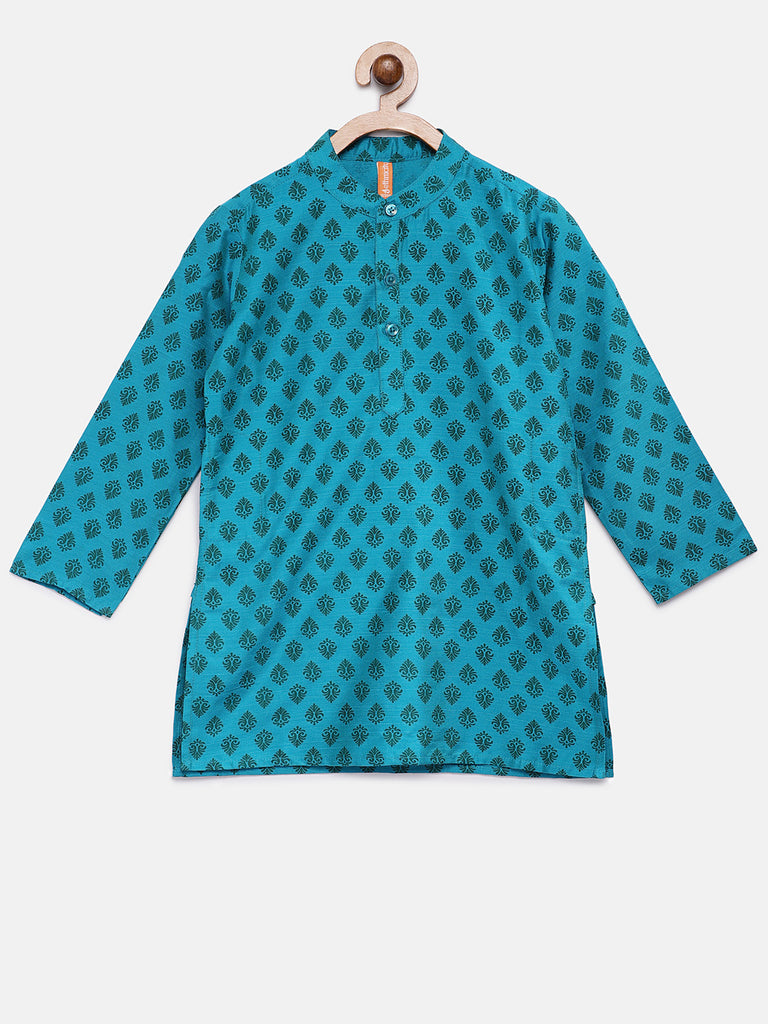 Kids Boys Straight Full Sleeve Teal Kp Set