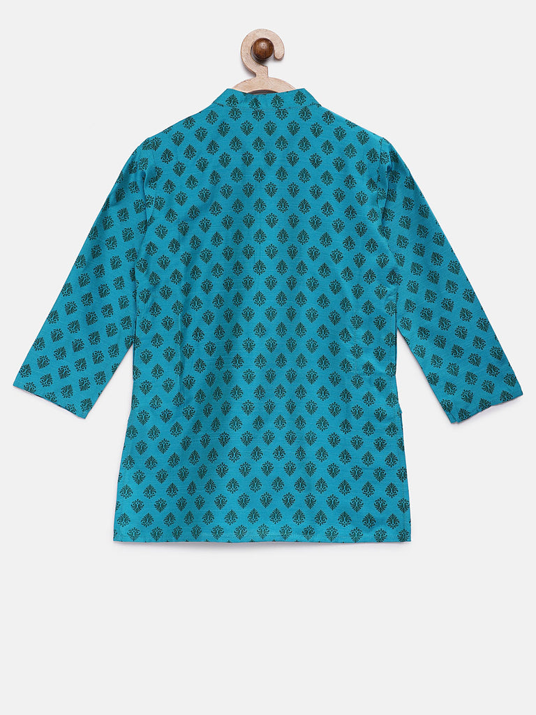 Kids Boys Straight Full Sleeve Teal Kp Set