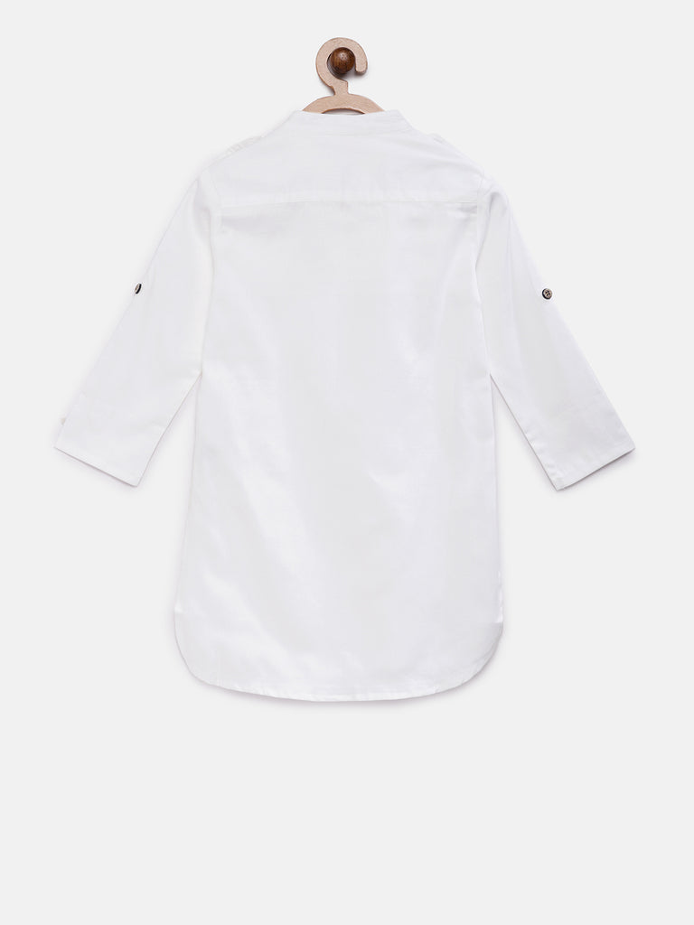 Kids Boys Straight Full Sleeve White Kp Set