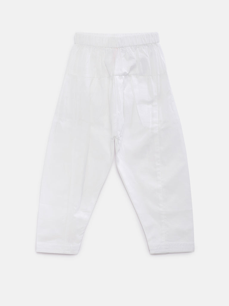 Kids Boys Straight Full Sleeve White Kp Set