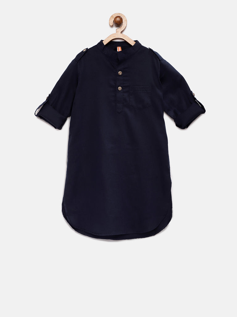 Kids Boys Straight Full Sleeve Navy Kp Set