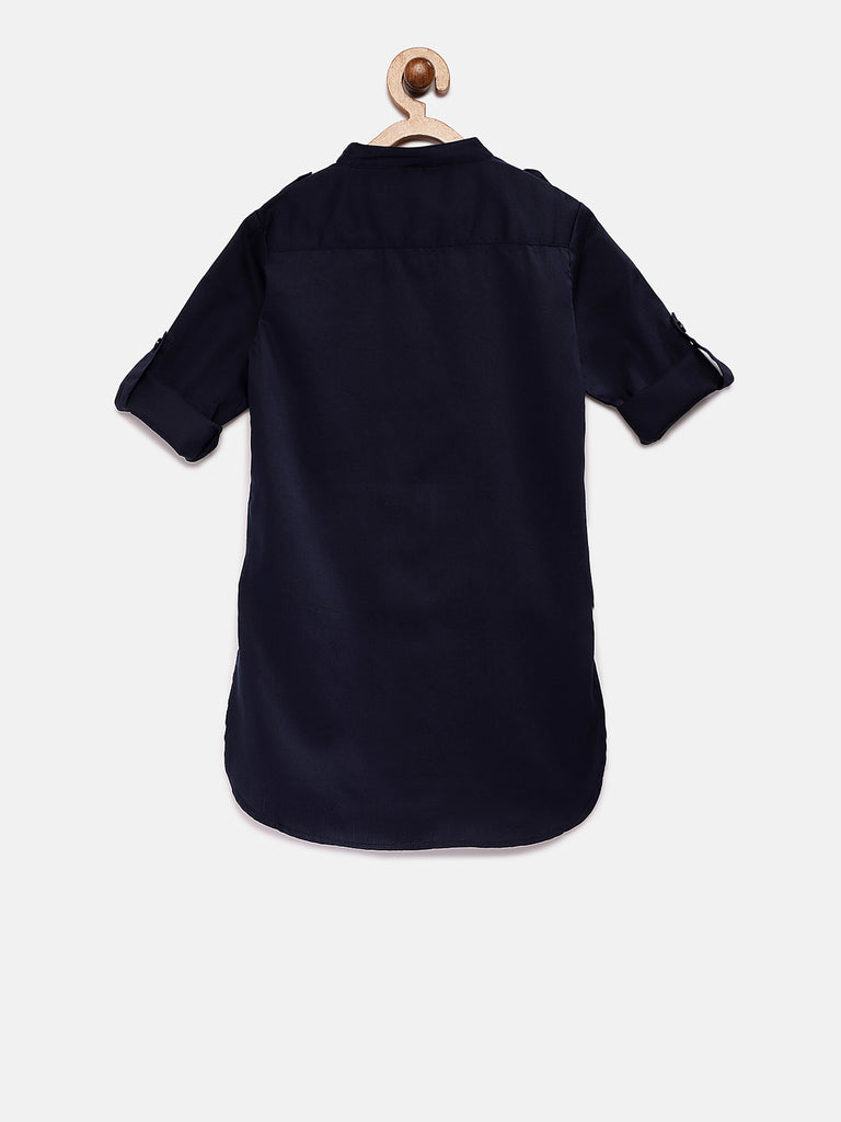 Kids Boys Straight Full Sleeve Navy Kp Set