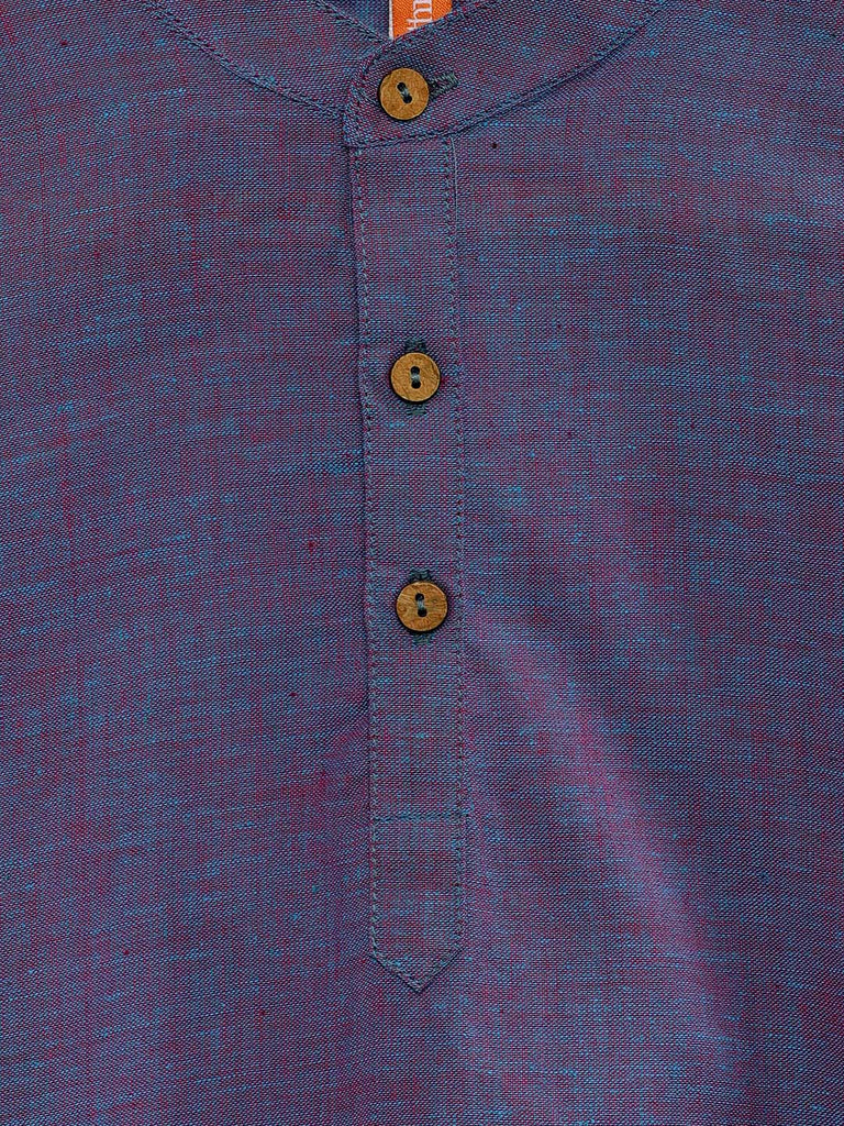 Kids Boys Straight Full Sleeve Blue Kurta